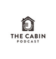 minimalist cabin podcast logo icon vector image