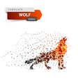 red wolf howls - dot vector image