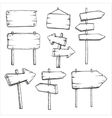 sketch set of signposts and signboards vector image