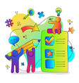 social people group working on online task vector image vector image