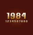 stock golden colored sans serif numerals vector image