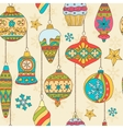hand drawn christmas tree balls seamless pattern vector image vector image