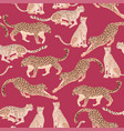 seamless pattern with different big spotted cats vector image