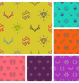 set of hipster style seamless background vector image vector image