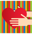 colorful hands with heart vector image vector image