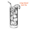 long island iced tea cocktail vector image vector image