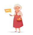 old woman with glasses phone vector image