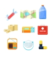survival emergency kit for evacuation items vector image