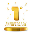 happy anniversary celebration 3d numbers golden vector image vector image