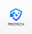 logo protect gradient colorful style vector image