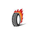 burning car tire icon template vector image