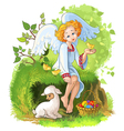 cute easter angel vector image vector image