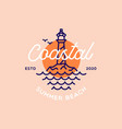 vintage coastal beach logo design template vector image vector image