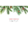 watercolor christmas banner with fir vector image vector image