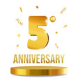 happy anniversary celebration 3d numbers golden vector image vector image
