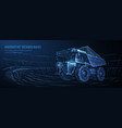 heavy dump truck abstract 3d large dumper on blue vector image vector image