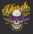 mardi gras colorful vintage flyer vector image vector image