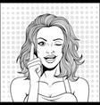 pop-art beautiful girl vector image