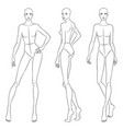 beautiful slim woman in different poses vector image vector image