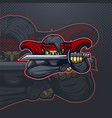 ninja in red protection mascot logo for esport vector image vector image