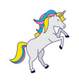 unicorn fantasy horse cartoon blue lines vector image