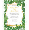 wedding invitation in a gold frame against backg vector image