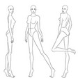beautiful slim woman in different poses vector image vector image