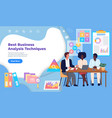 best business analysis techniques website template vector image