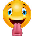 cartoon emoticon sticking out a tongue vector image vector image