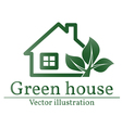 green house logo eco hous vector image
