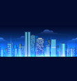 neon lights cityscape seamless pattern vector image