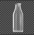 realistic transparent clear empty milk bottle vector image vector image