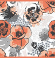 abstract meadow poppy flowers seamless pattern vector image