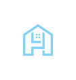 initial h house logo design template vector image