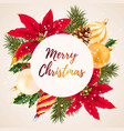merry christmas greeting postcard vector image vector image