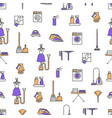 thin line art cleaning seamless pattern vector image