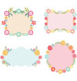 frame with floral set vector image vector image