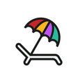 umbrella recliner icon on white background vector image