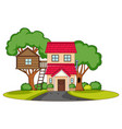 a simple house in nature background vector image