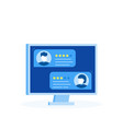 computer with customer review rating messages vector image