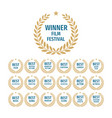 winner film festival - set badges on white vector image vector image