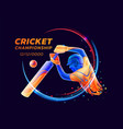 abstract of batsman playing vector image vector image