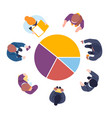 group of business and office people around chart vector image