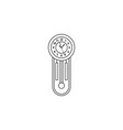retro wooden pendulum clock line icon vector image