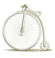 woodcut vintage bicycle drawing vector image vector image