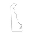 delaware state of usa - solid black outline map vector image