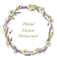 wreath frame with flowers vector image