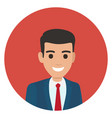cartoon businessman in suit portrait circle vector image