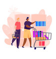 men going food shopping vector image