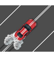 sports car driving along dividing median vector image